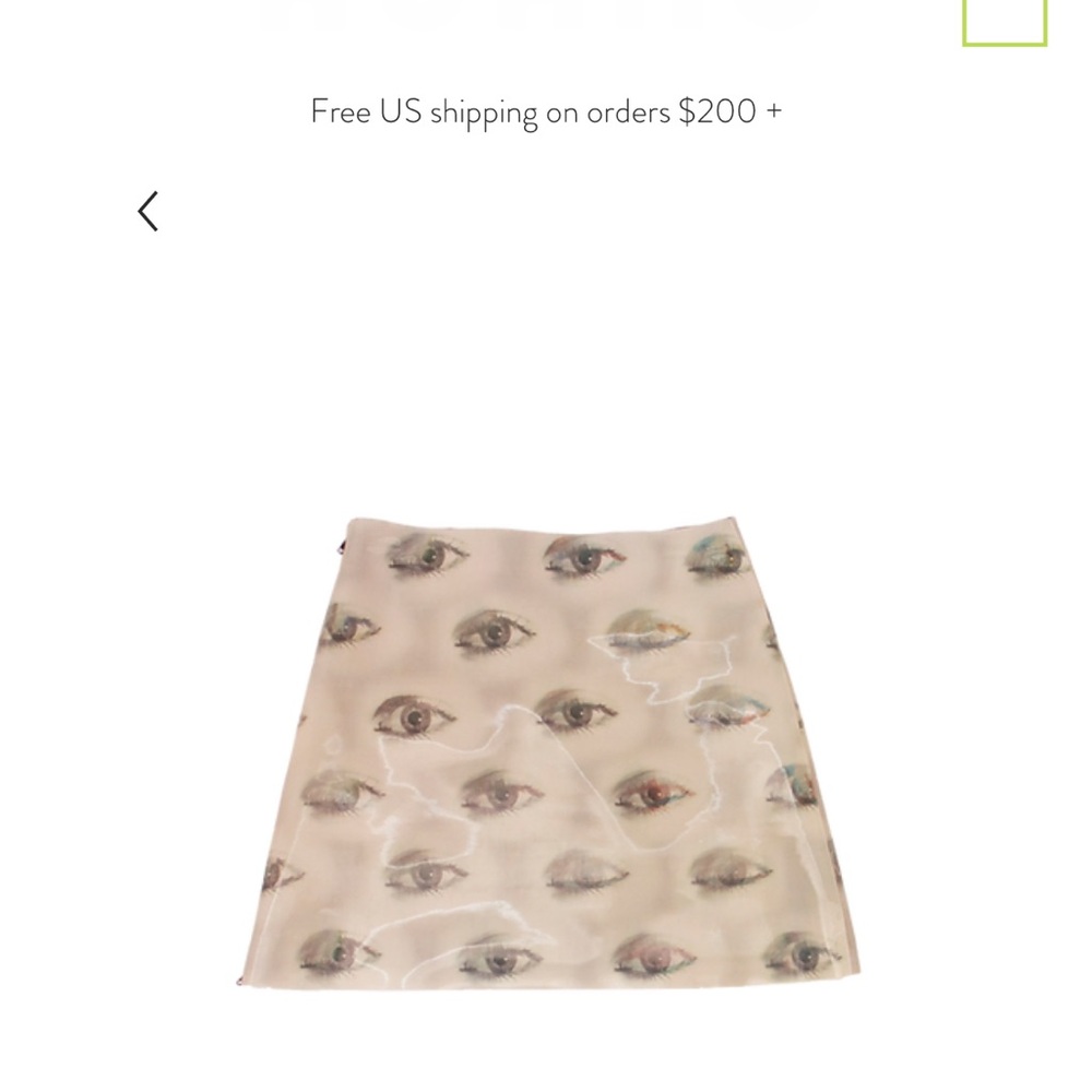 Leeann Huang BEIGE BLINKING EYE MINI SKIRT
